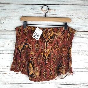 Chaser Vintage Tapestry Flounce Mini Skirt